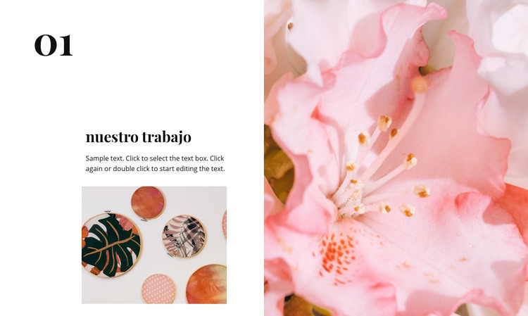 Color rosa y elementos florales plantilla html