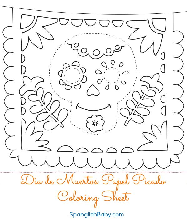 Celebrate day of the dead with this beautiful coloring sheet