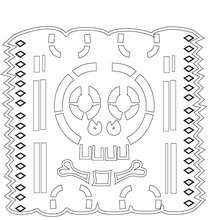 Skull cut paper decoration coloring pages