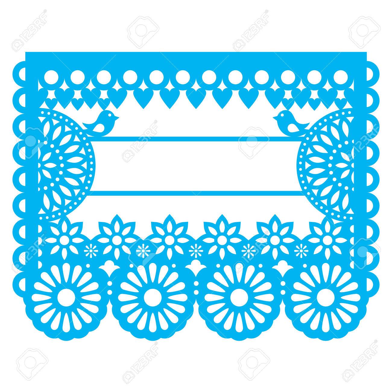 Traditional mexican papel picado blank text template design royalty free svg cliparts vectors and stock illustration image