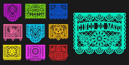 Papel picado designs stock vector illustration and royalty free papel picado designs clipart