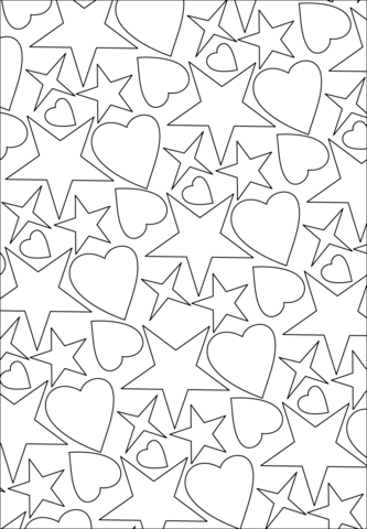 Dibujo de diseão de corazones y estrellas para colorear dibujos para colorear imprimir gratis