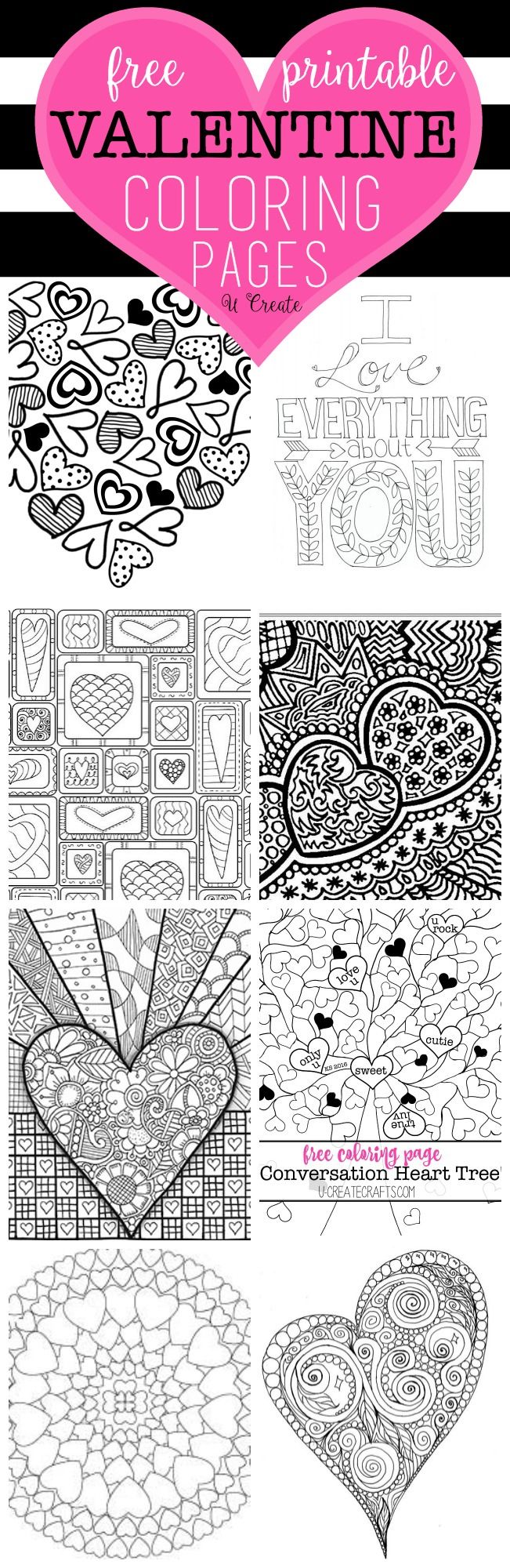 Free valentine coloring pages