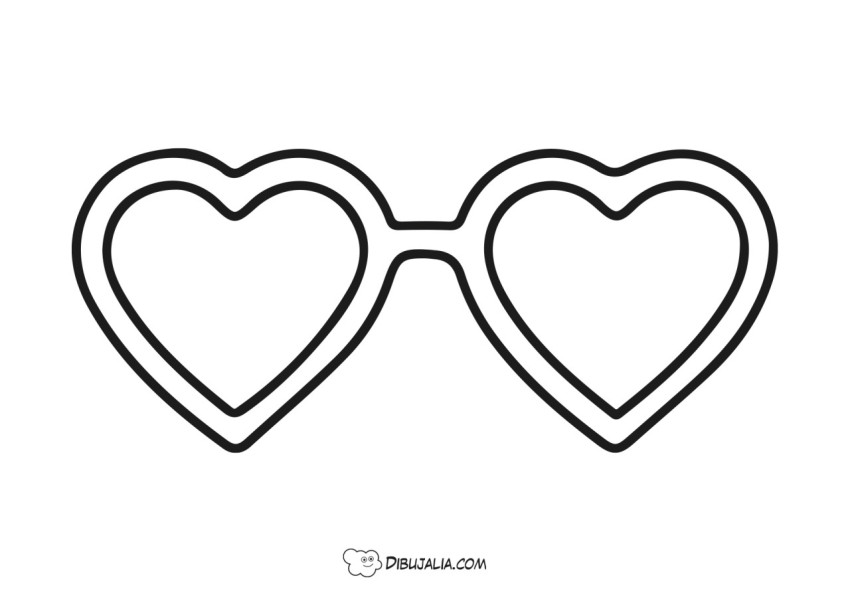 Plantilla de gafas corazãn