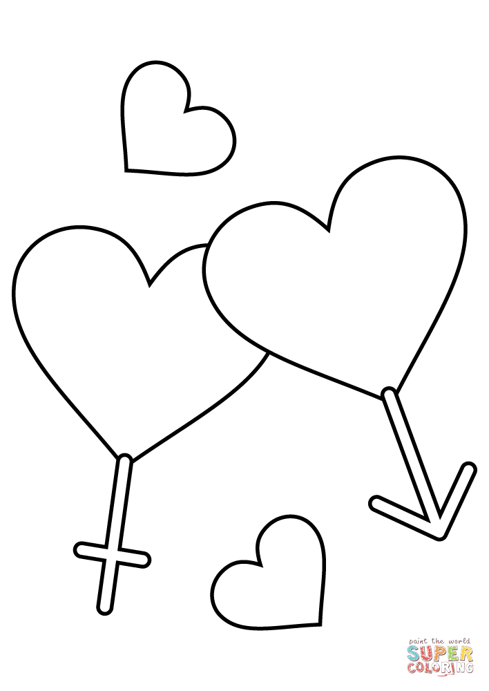 Dibujo de corazones de amor de san valentãn para colorear dibujos para colorear imprimir gratis