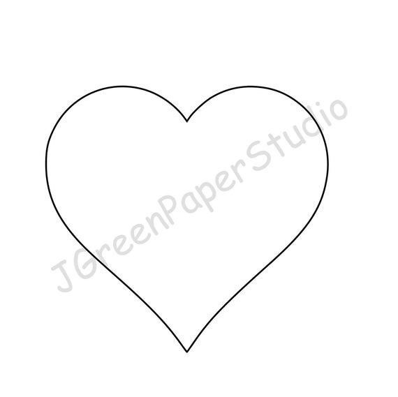 Plantilla de corazãn imprimible pdf descarga digital corazãn niãos san valentãn pãgina para colorear niãos manualidades plantilla pulgadas corazãn scrapbooking diy artesanãa