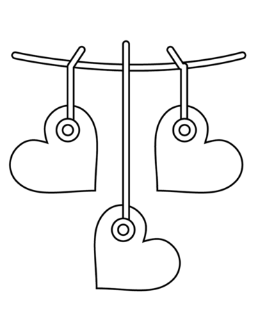 Dibujo de corazones colgantes del dãa de san valentãn para colorear dibujos para colorear imprimir gratis
