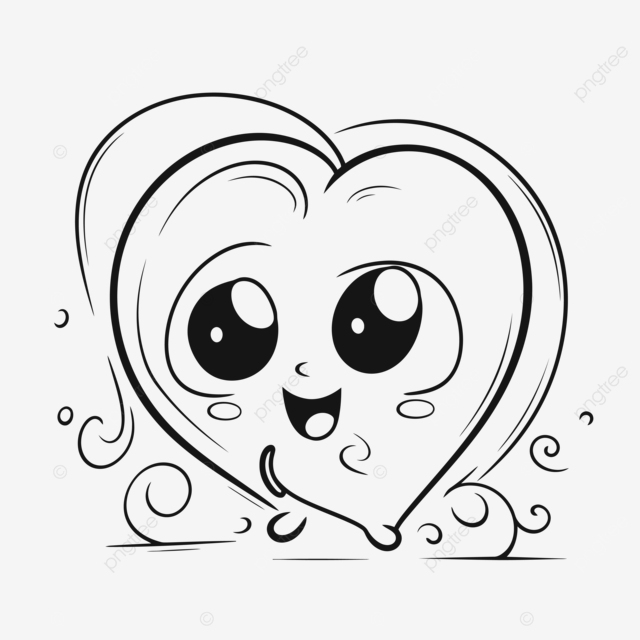 Dibujo de lindos corazon dibujos animados para colorear pãginas adultos y niãos bozar vector png dibujos dibujo del corazon dibujo del coche dibujo de dibujos animados png y vector para dcargar gratis