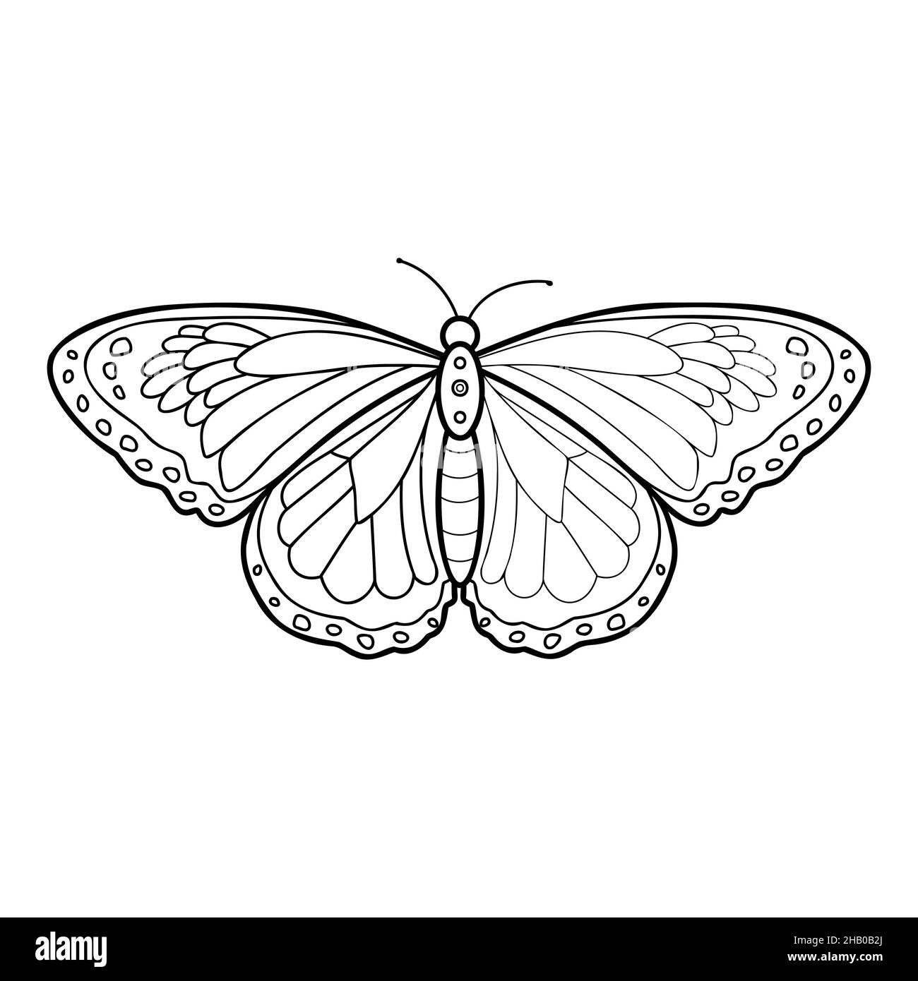 Libro para colorear o pãgina para niãos mariposa vector blanco y negro imagen vector de stock