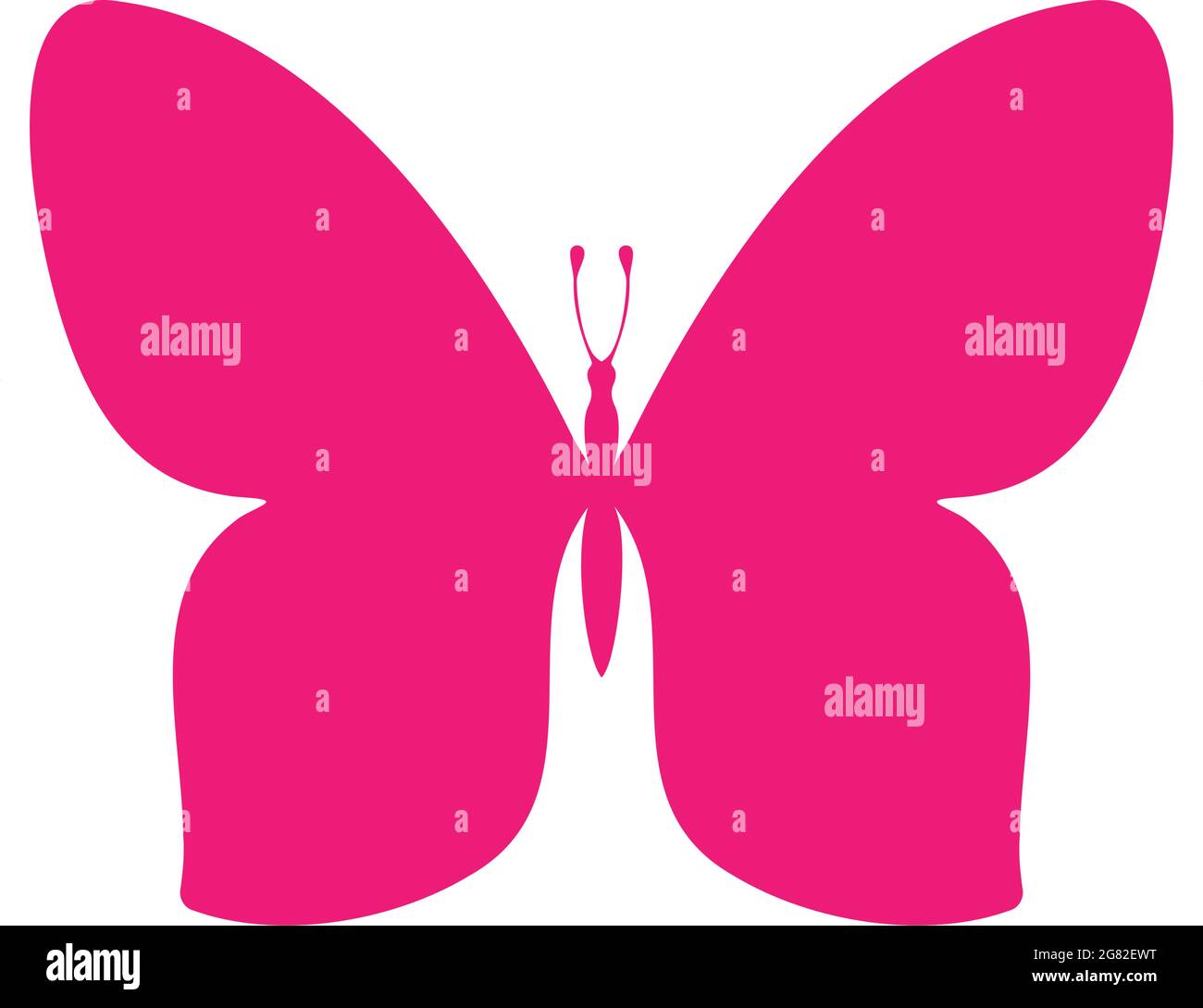 Silueta de mariposa de color plantilla para imprimir ilustraciãn vectorial icono mariposa con alas abiertas vista superior imagen vector de stock