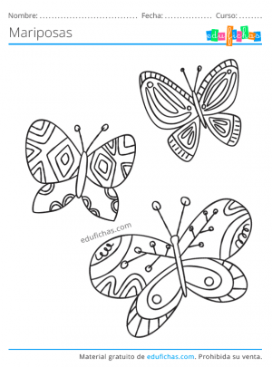 Dibujos de mariposas para colorear descargar gratis pdf para imprimir