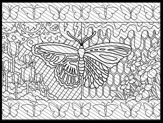 Pãgina para colorear de mariposa grande hoja para colorear de mariposas pãginas de libros para colorear jumbo cartel para colorear gigante temãtico de mariposa jardãn para colorear