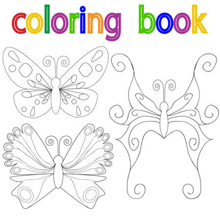 Mariposas para colorear vector ilustracion y grãficos