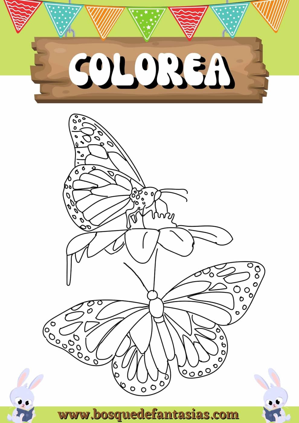 Dibujos de mariposas para colorear e imprimir fãciles para niãos