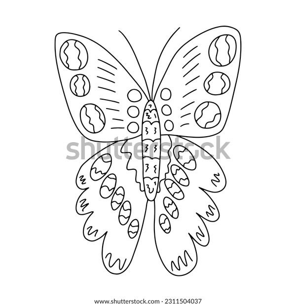 Pãgina de coloreado de mariposa de vector de stock libre de regalãas