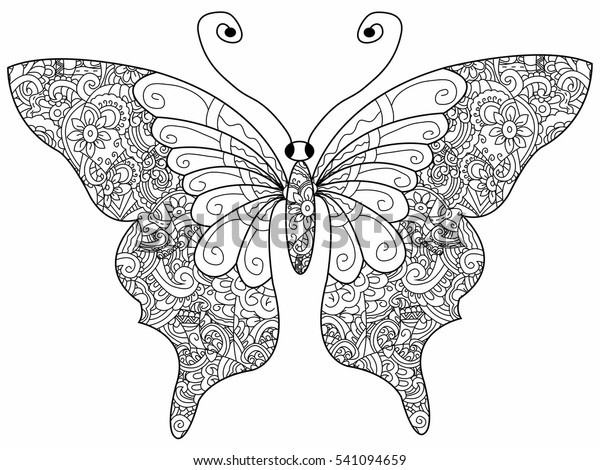 Libro de colorantes de mariposa para vector de stock libre de regalãas