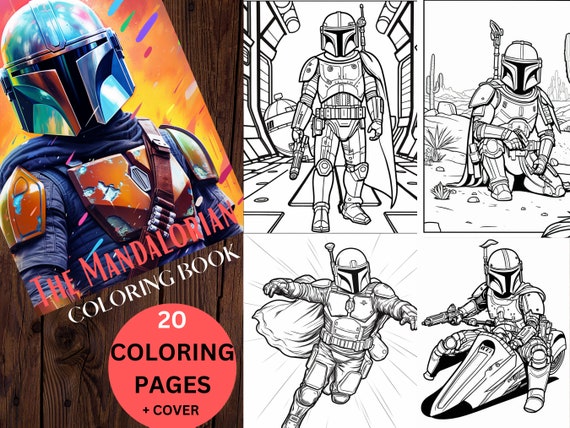 Pãginas para colorear de mandalorian y grogu imprimibles para niãos