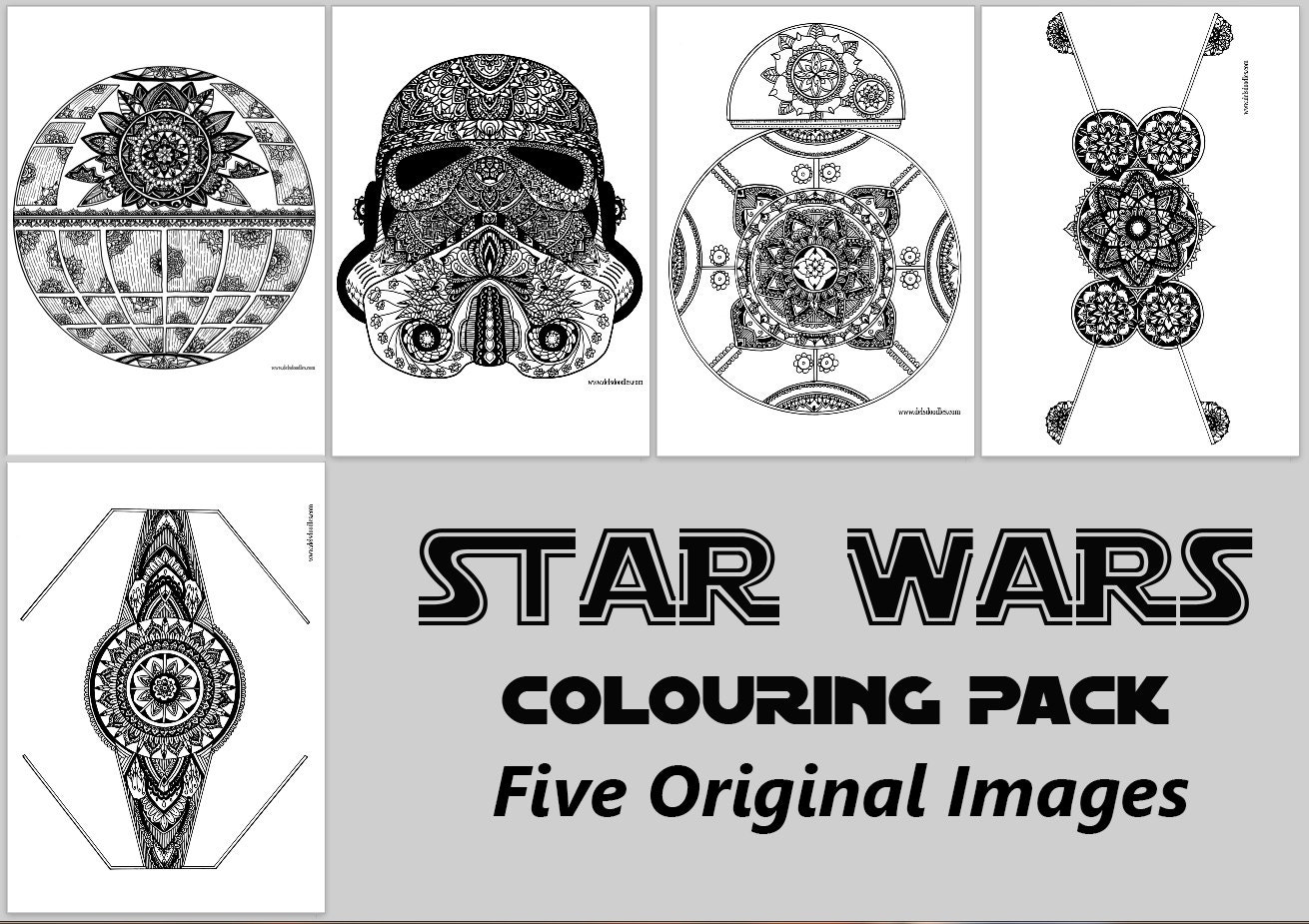 Paquete para colorear digital de star wars