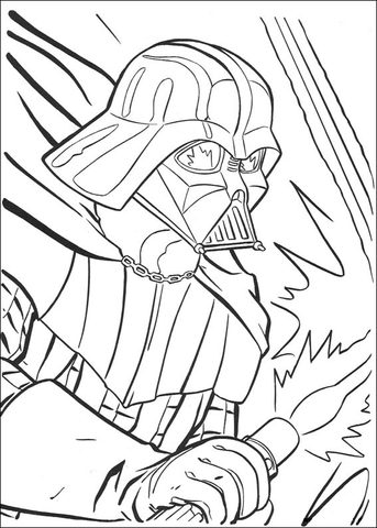 Dibujo de darth vader luchando para colorear dibujos para colorear imprimir gratis