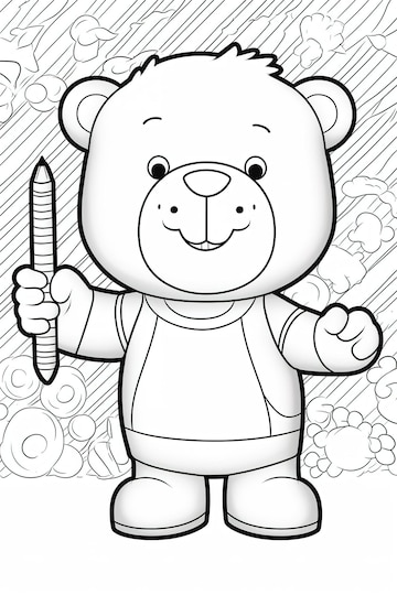 Dibujo de winnie the pooh para colorear foto premium