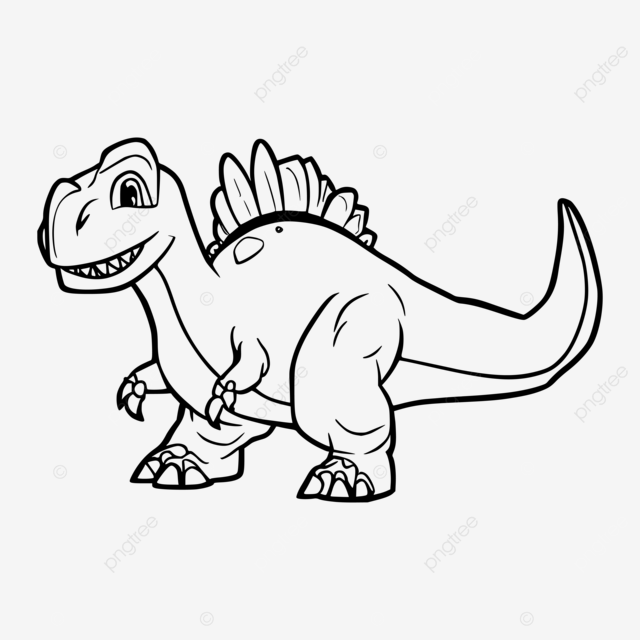 Pãginas para colorear de dinosaurios para niãos y niãos pequeãos vector png dibujos dibujos para colorear