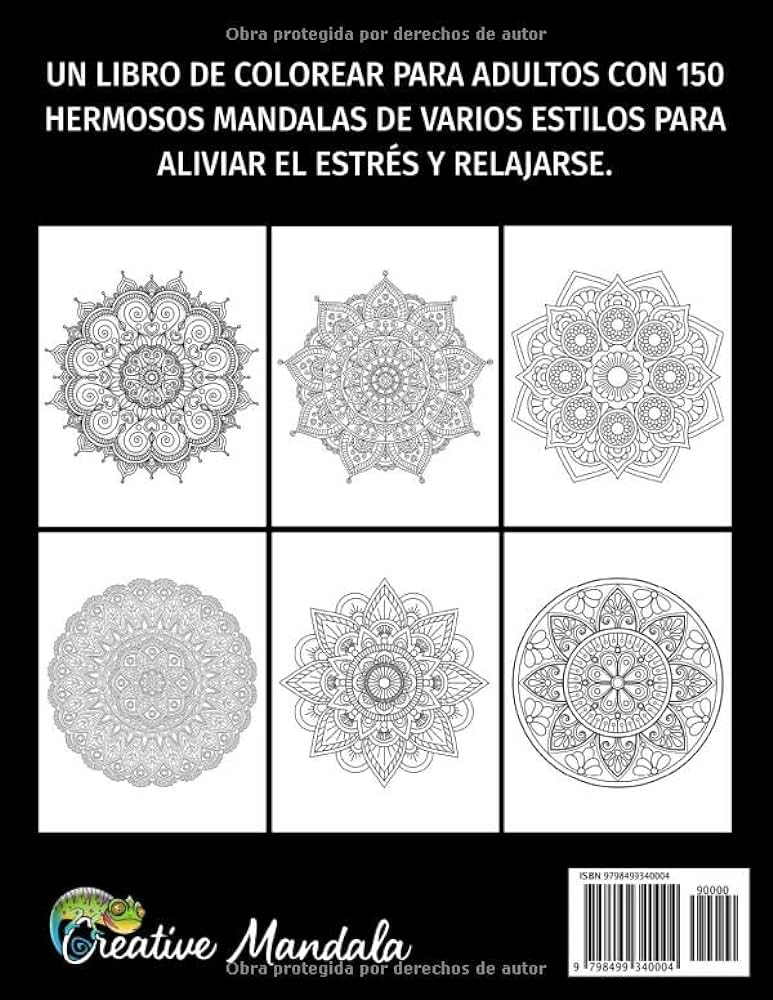 Mandalas un libro de colorear para adultos con hermosos mandalas de varios tilos para aliviar el trãs y relajarse mandala creative libros