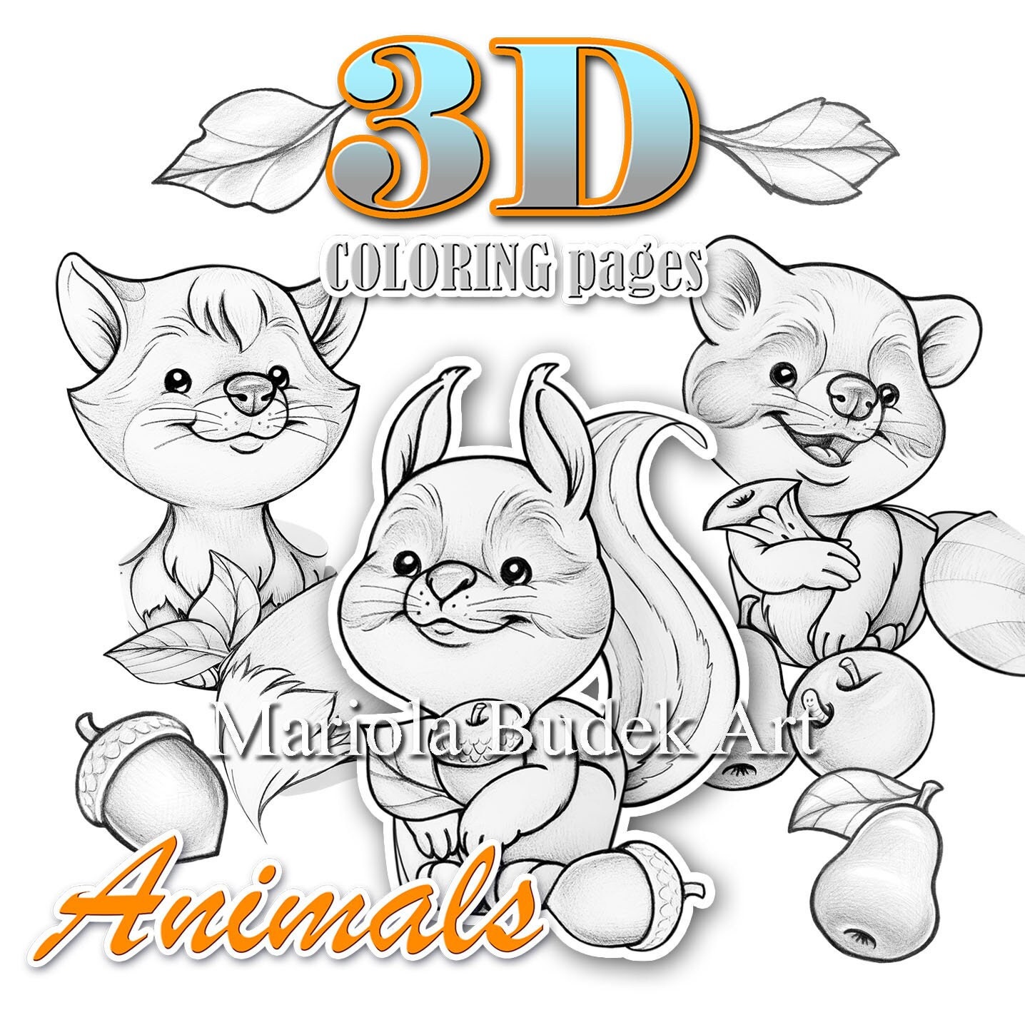 Animales para colorear d mariola budek figuras de papel manualidades imprimibles niãos lindas pãginas para colorear descarga instantãnea ilustraciãn pdf diy