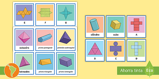 Juego de memoria cuerpos geomãtris n su plantilla