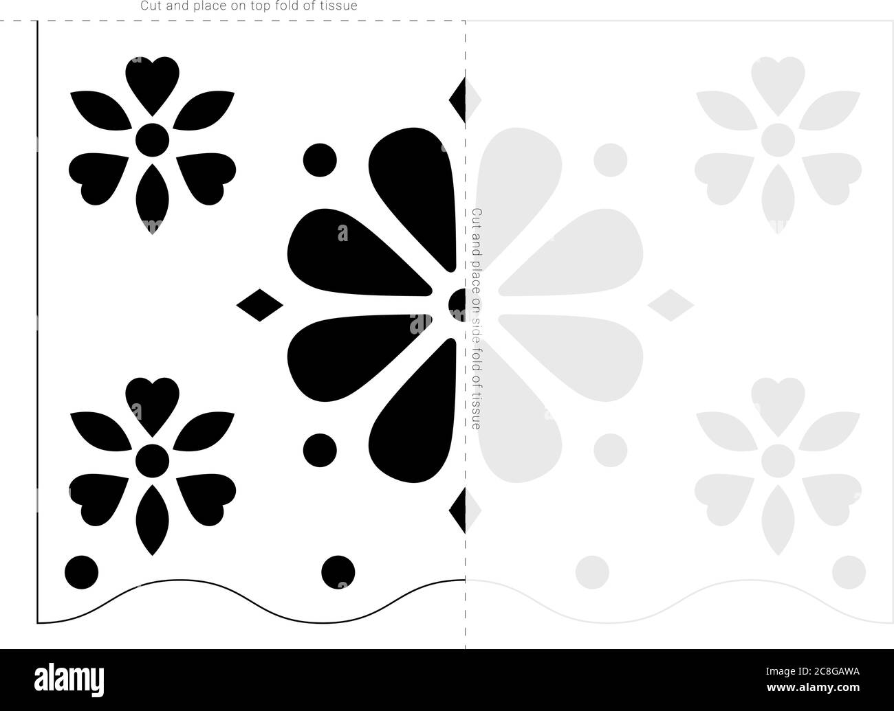 Cut out paper flower black and white stock photos images