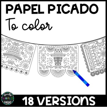 Papel picado de mayo pennants to color bunting mexico cinco banderines fiesta