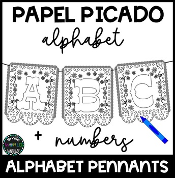 Papel picado alphabet de mayo pennants to color bunting mexico banderines