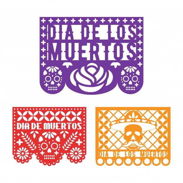 Plantillas de papel picado para el dia m premium vector freepik vector fondo banner patron flor sobres de papel dia de muertos papel picado