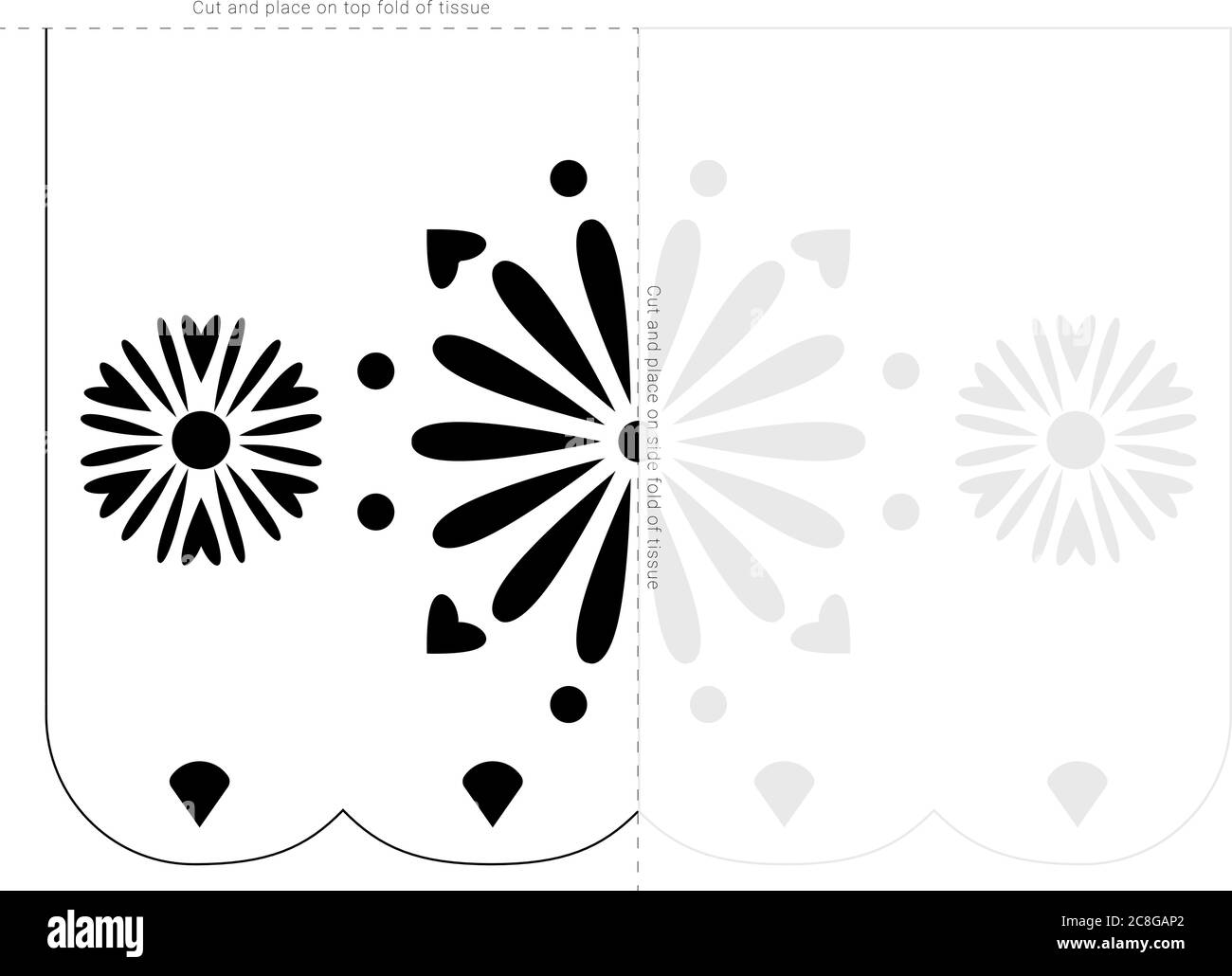 Cut out paper flower black and white stock photos images