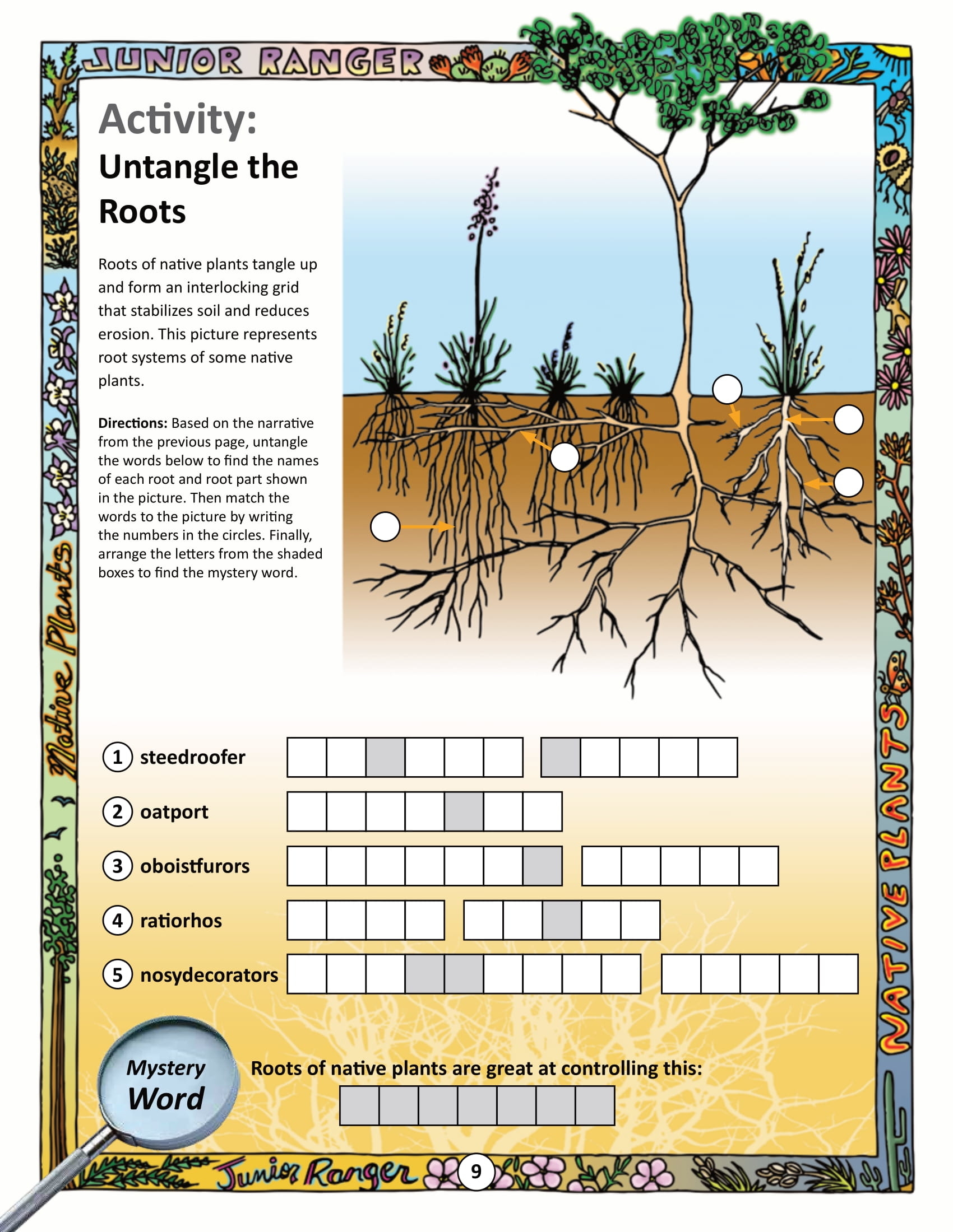 Roots of native plants crossword free printable puzzle games