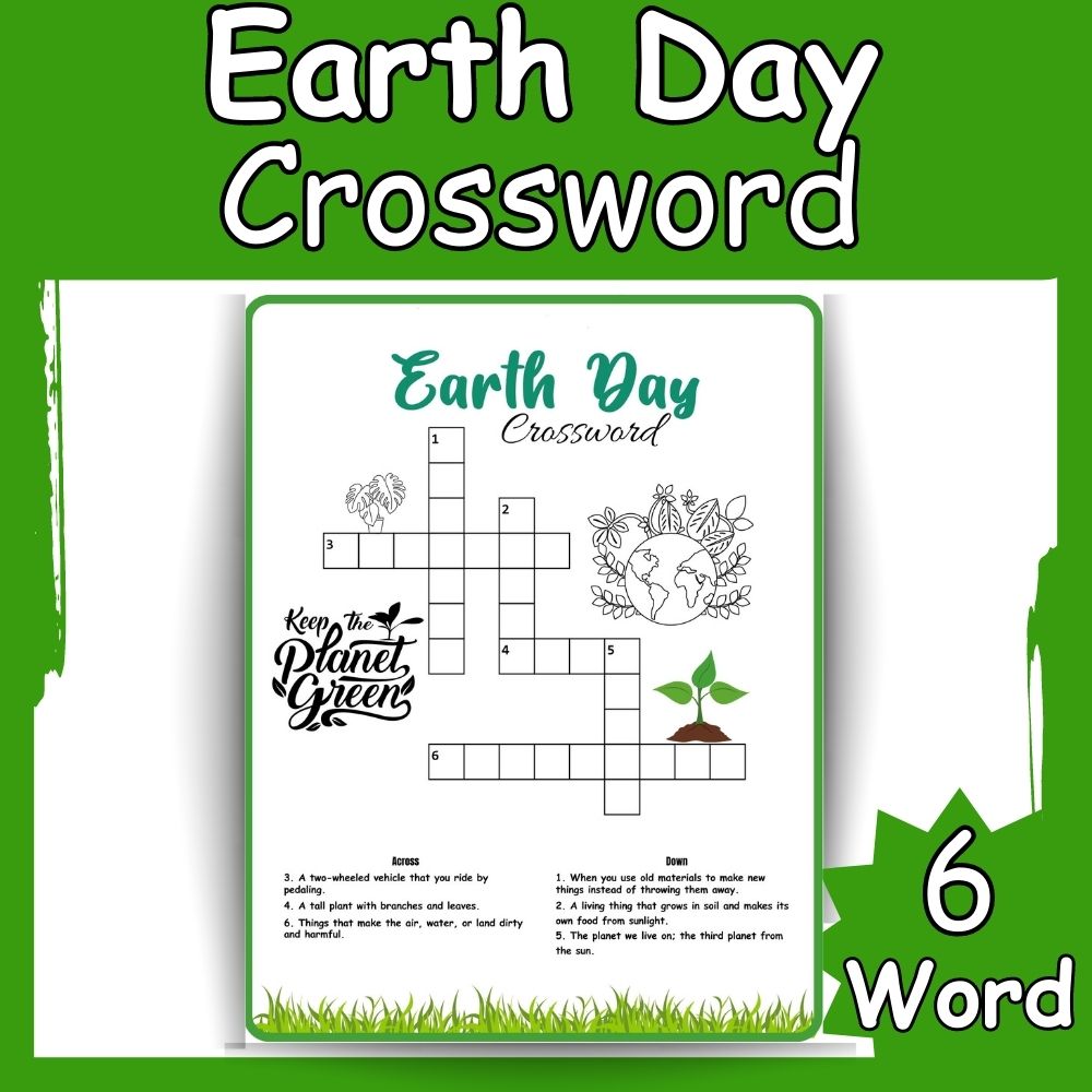 Earth day crossword puzzle free educational activity for april nd made by teachers