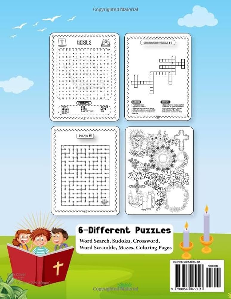 Bible activity book for kids christian pages including coloring crossword puzzles and more for children hartley trix books