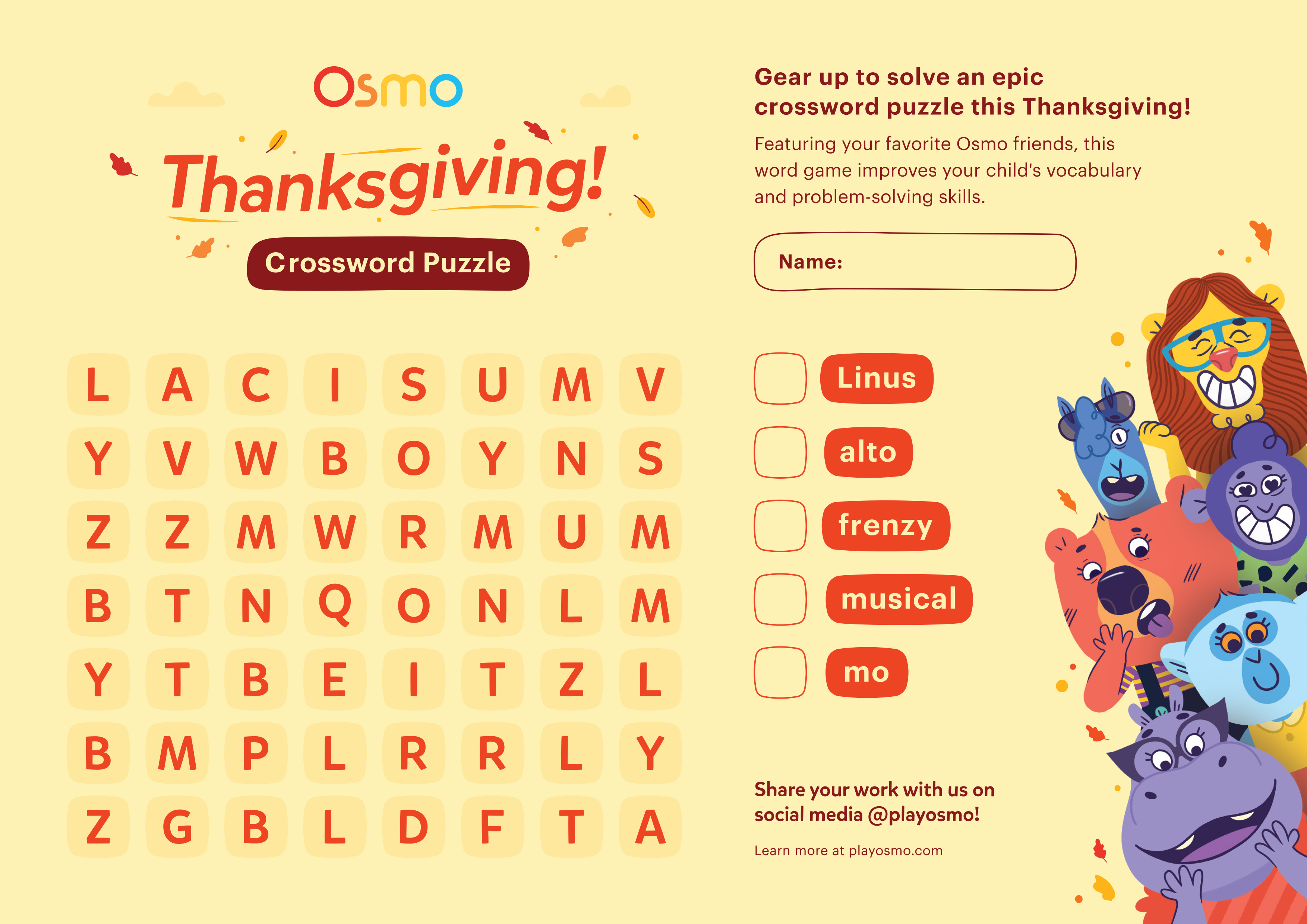 Thanksgiving crossword puzzle download free printables for kids