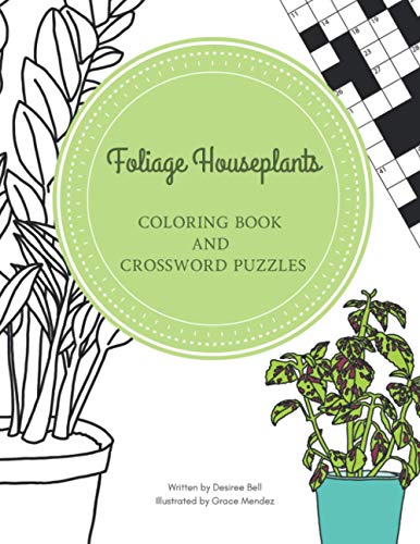 Foliage houseplants coloring book and crossword puzzles bell desiree mendez grace books