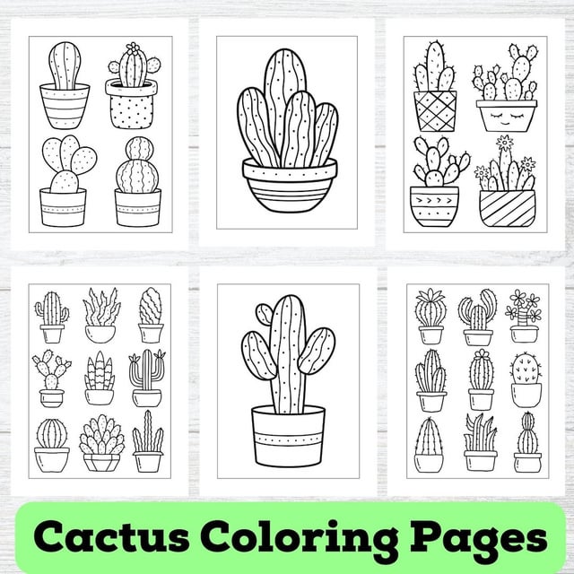 Diverse plant coloring pages for kids and adults printable