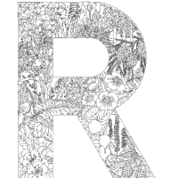 Plant alphabet letter r coloring pages