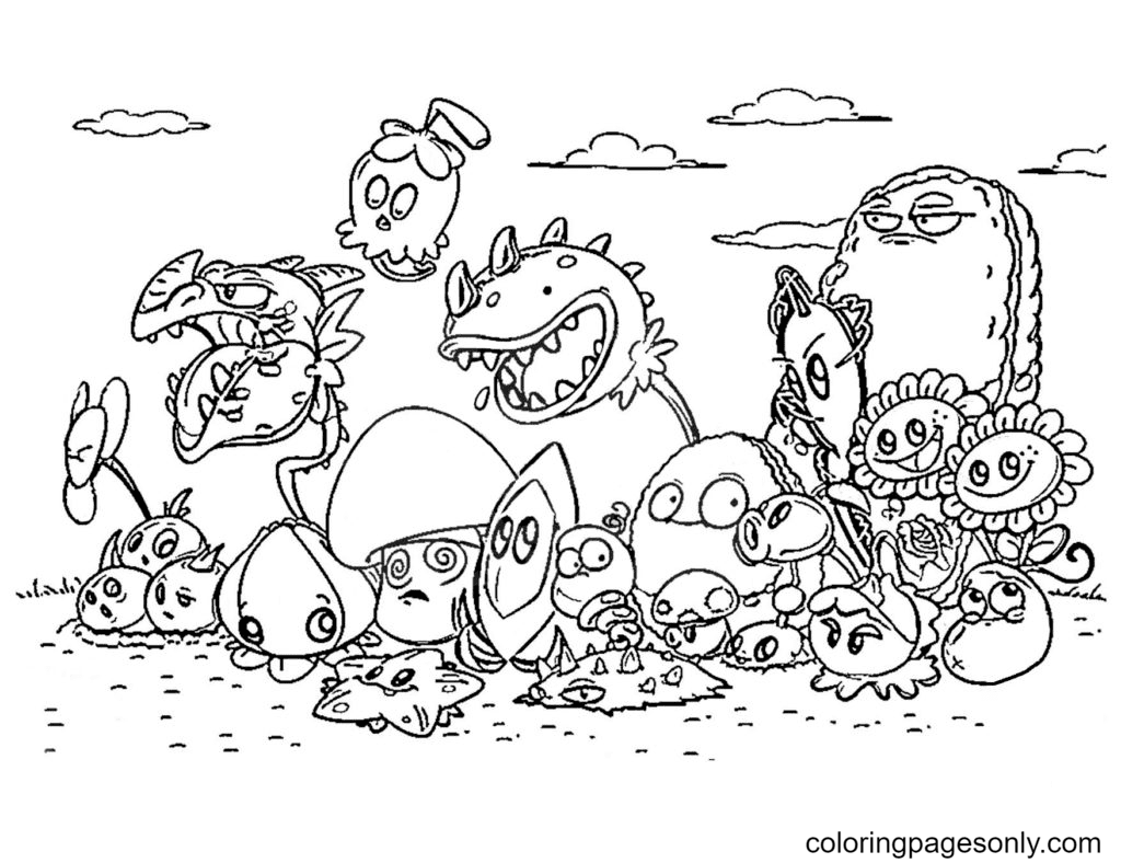 Plants vs zombies coloring pages printable for free download