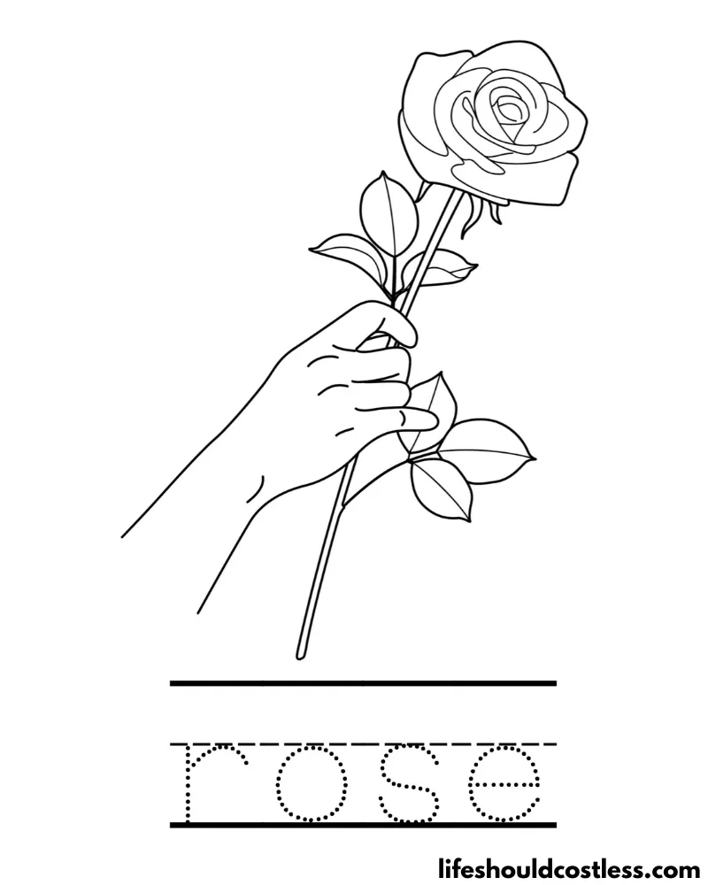 Rose coloring pages free printable pdf templates