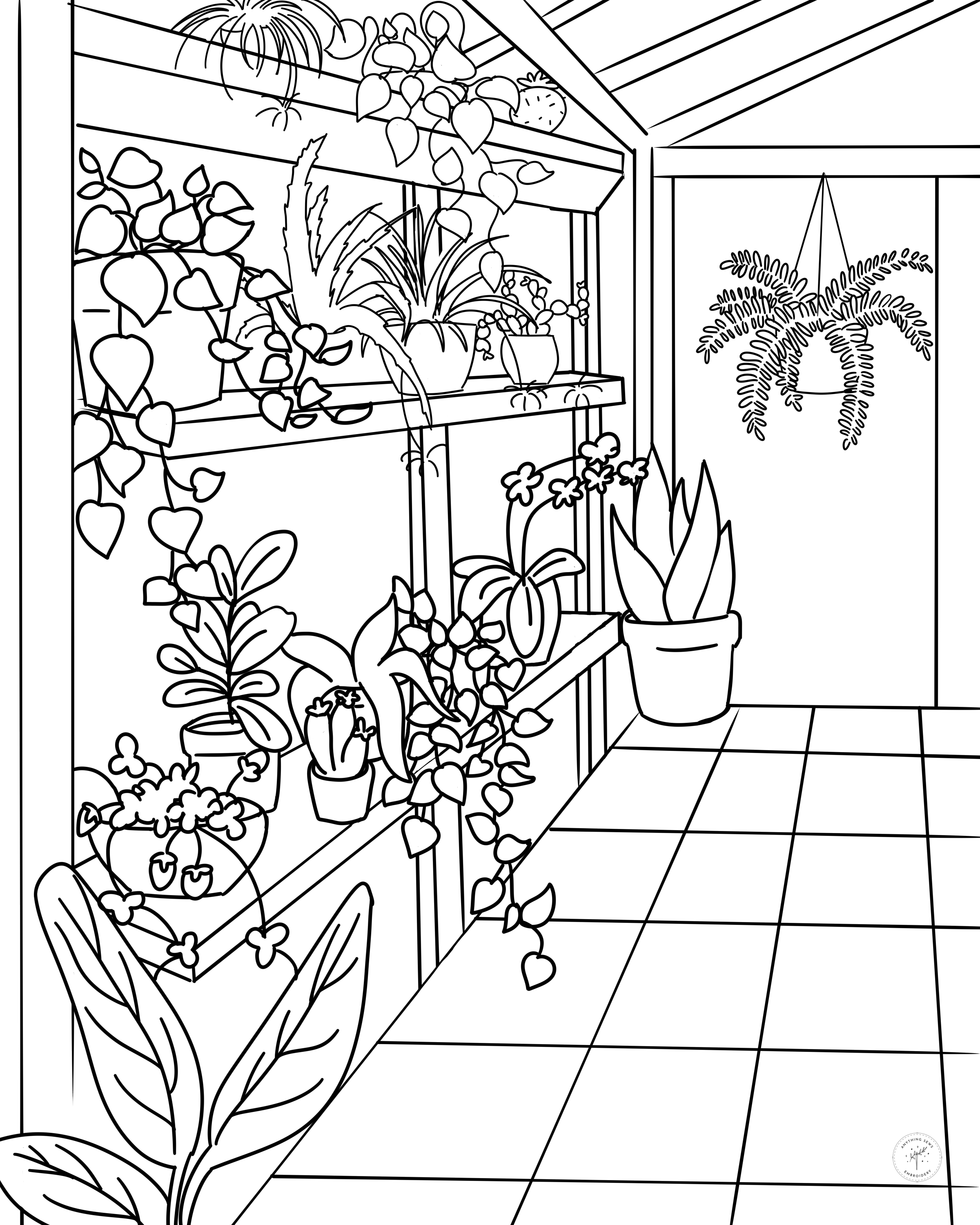 I made a greenhouse coloring page for everyone rhouseplants