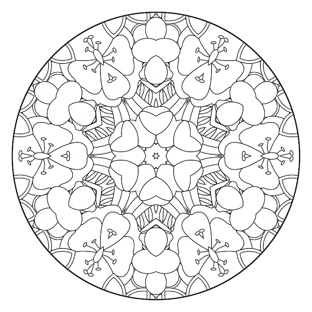 Premium vector mandala coloring page for adults and kids mandala coloring book mandala pattern coloring page