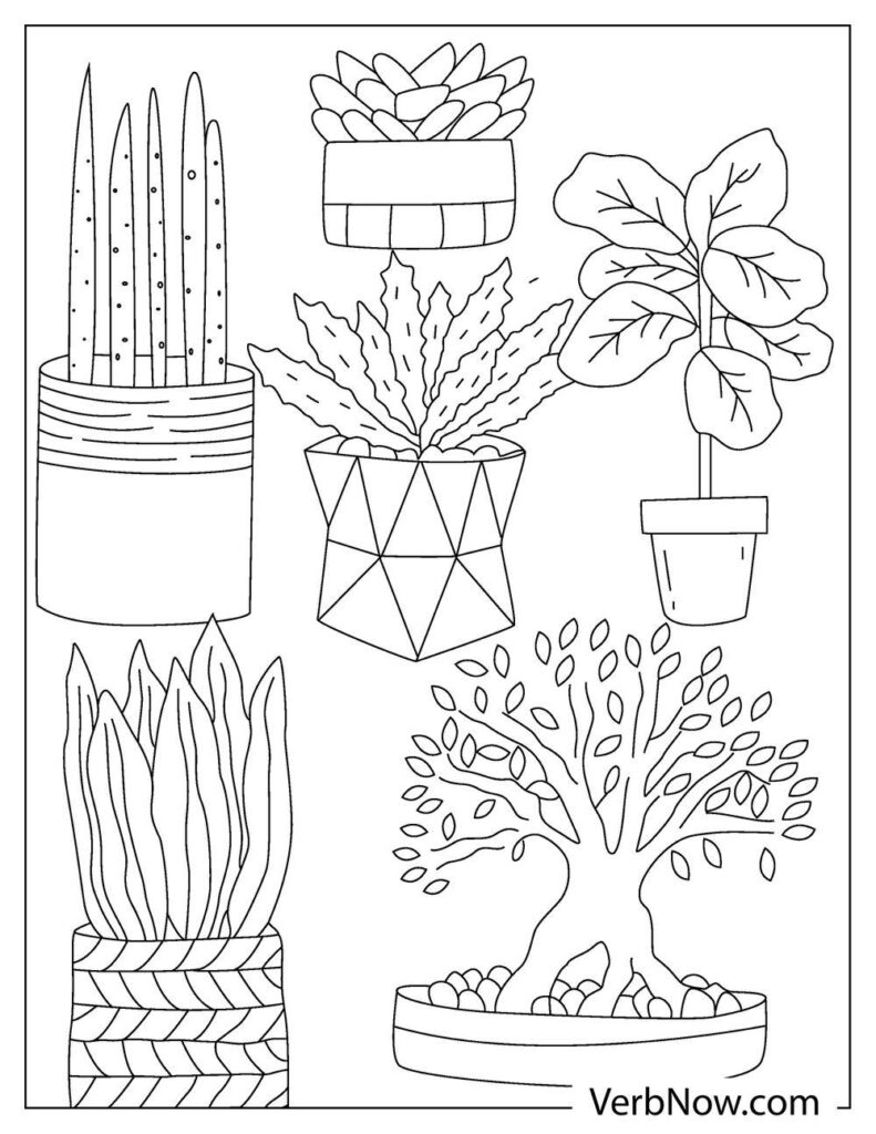 Free plant coloring pages book for download printable pdf