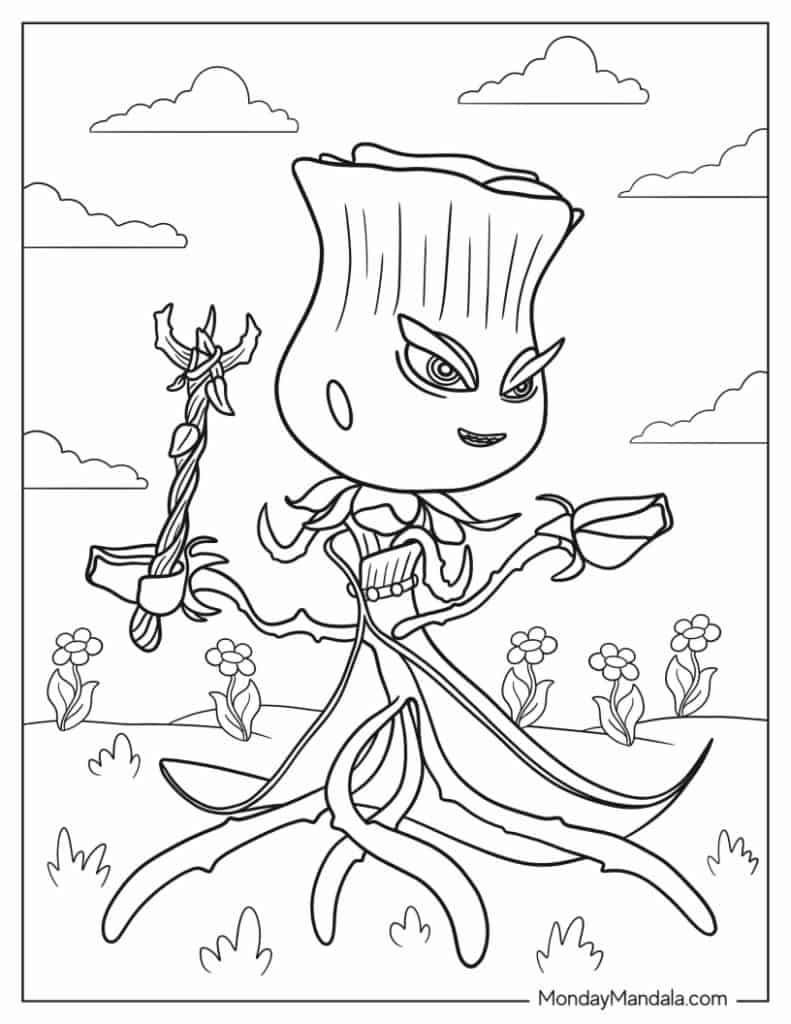 Plant vs zombies coloring pages free pdf printables