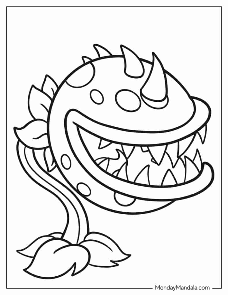 Plant vs zombies coloring pages free pdf printables