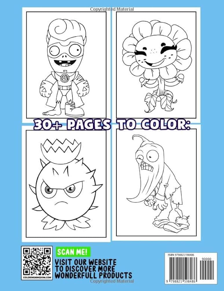 Plants vs zombies coloring book an awesome book for kids loving plants vs zombies to enjoy and create amazing artworks funny pages for fans edition anderson larry anderson books