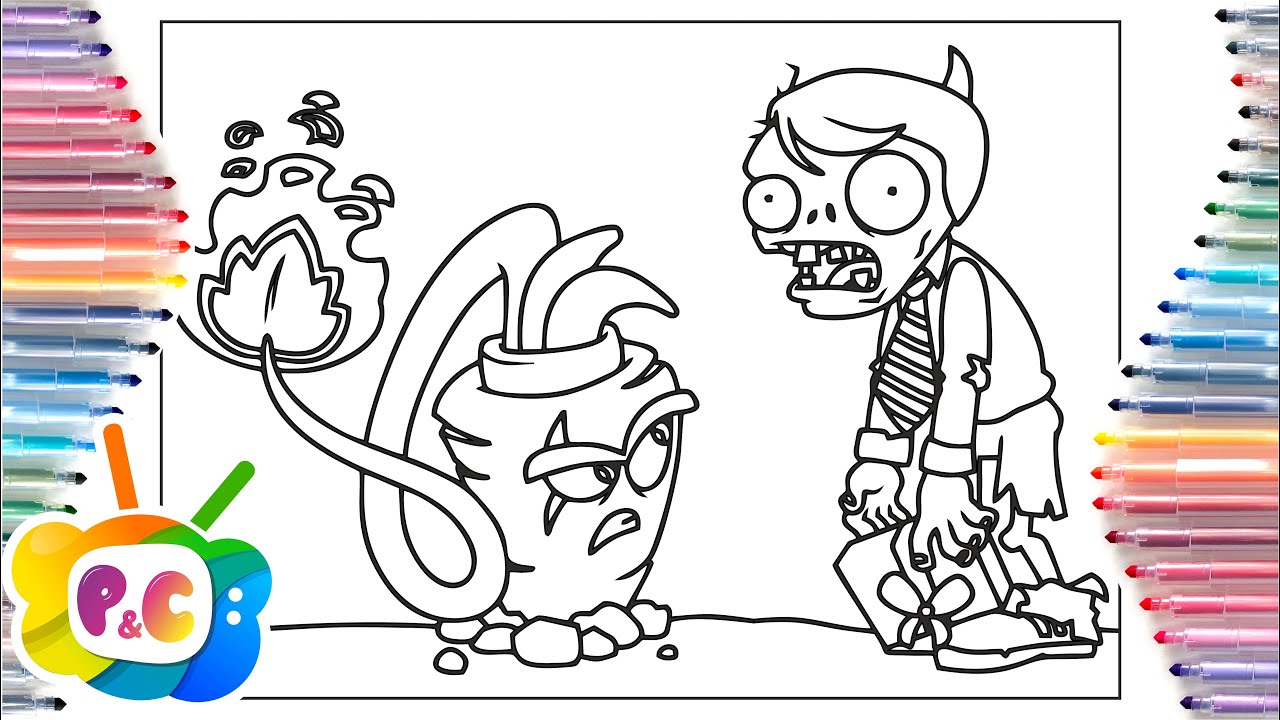 Plants vs zombies coloring pagespvz elektronomia rud