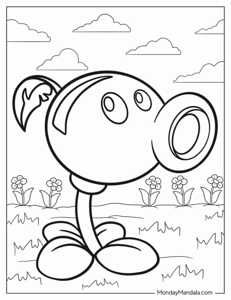 Plant vs zombies coloring pages free pdf printables